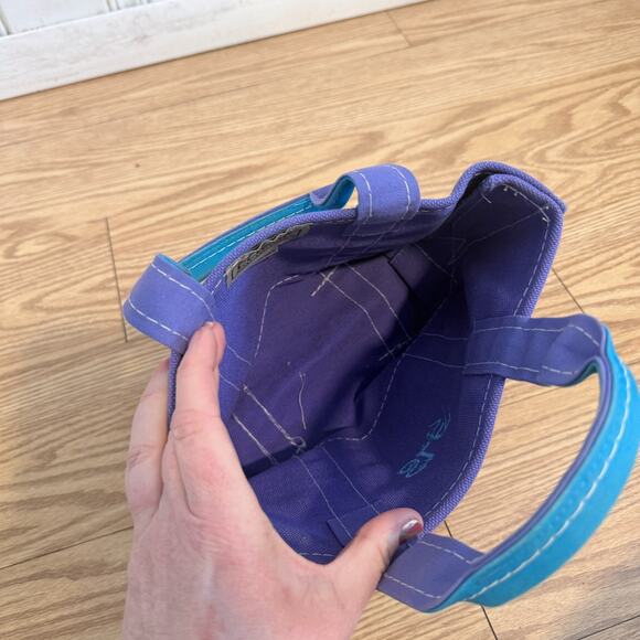 LLBean vintage mini short handled boat and tote purple blue purse bag - Picture 6 of 7